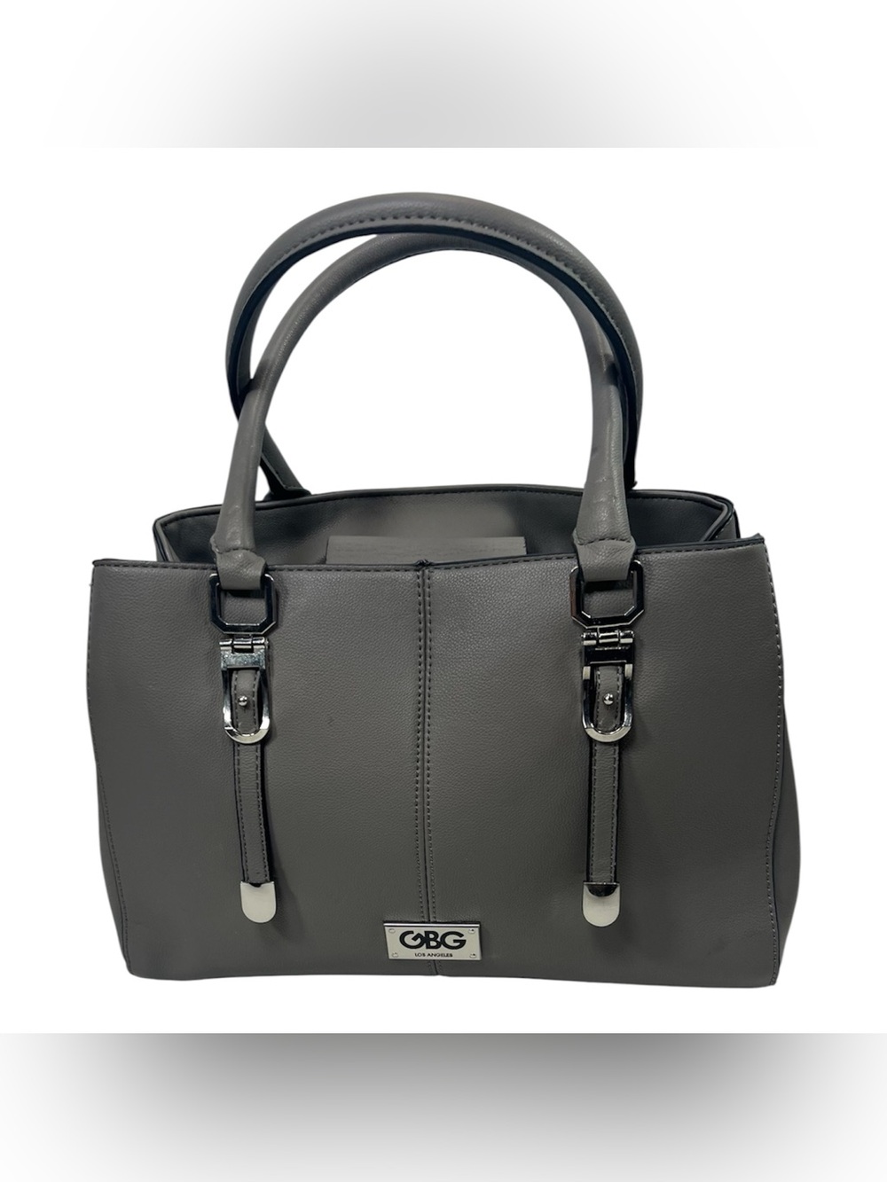 G By Guess ♡ GBG Gray Faux Leather Stachel top handle Shoulder Bag Handbag
